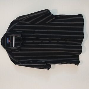 Men's XL black with gray stripe button down shirt